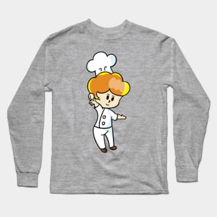 chef cartoon character  drawing design Long Sleeve T-Shirt